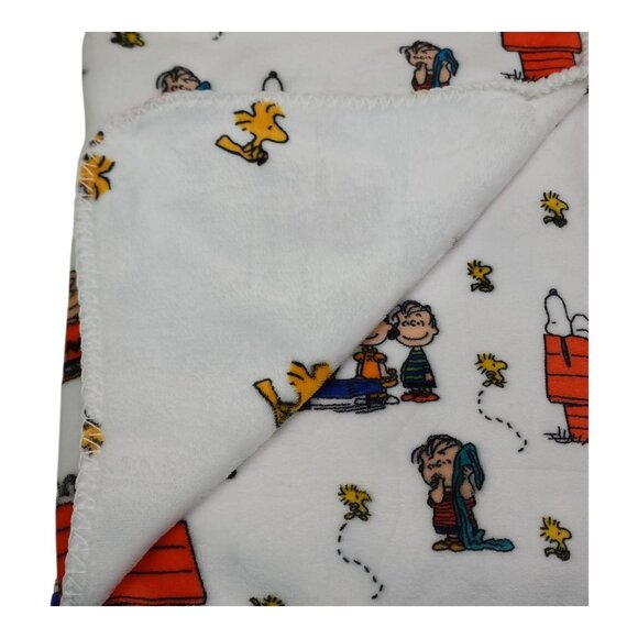 Peanuts 75th Anniversary Throw Blanket 50" x 70" Polyester Snoopy & Woodstock De - Picture 10 of 14